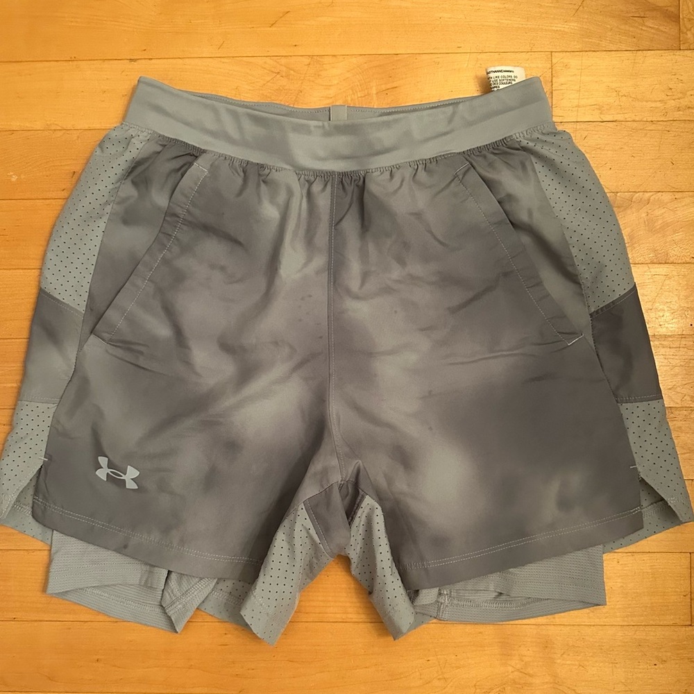Under Armour Men's Athletic Gray 5” Shorts with liner